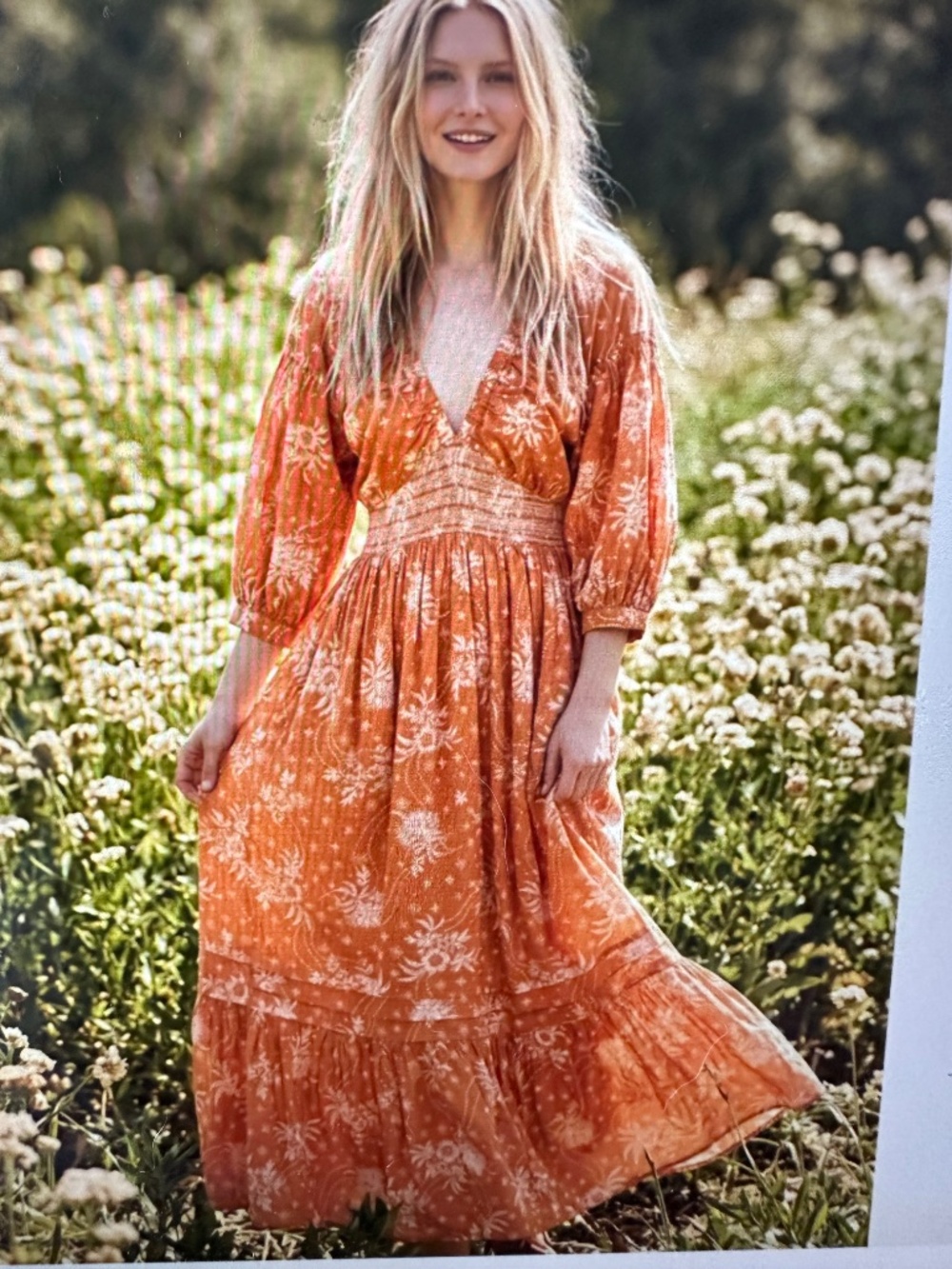 Free People Golden Hour Maxi Peasant Tiered Dress - Picture 14 of 14